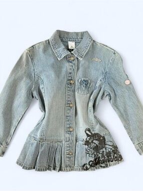 Light Wash Denim Jacket by akdmks - Embroidered Detail